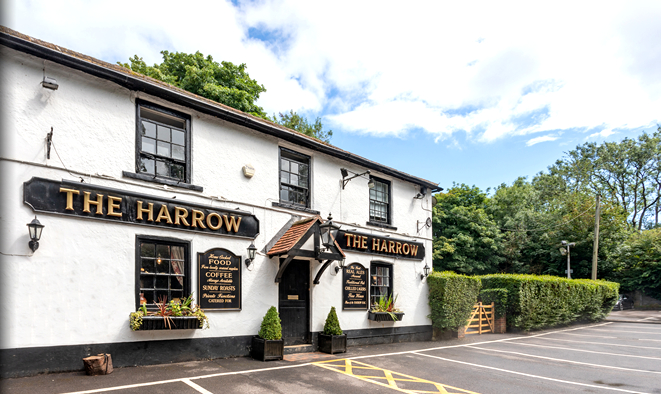 Front view of The Harrow, Chaldon